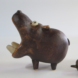 大口子かば　Ｏ-353　陶製/Hippopotamus/河馬/Nilpferd/हिप्पो 1枚目の画像