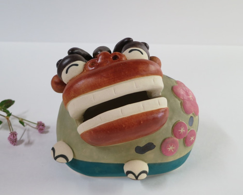 獅子舞 陶器 置物 4体セット 九谷焼 魔除獅子 陶器 陶磁器 骨董 置物 飾り物 床の間