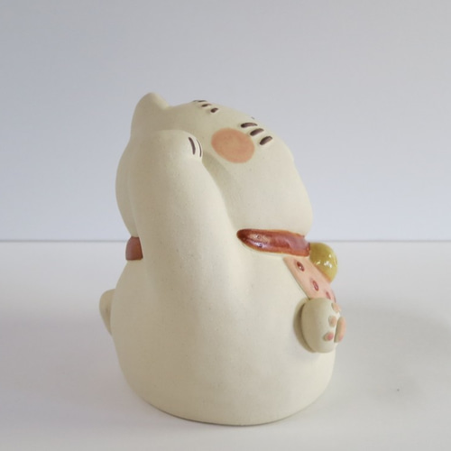 いぇ～い招き（小） O-289 陶製 /beckoning cat/招财猫 招き猫