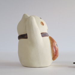 海鯛招財貓坐墊（極小） O-168 陶瓷/招財貓/招財貓/Eule/बिल्ली 第3張的照片