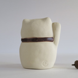 海鯛招財貓坐墊（極小） O-168 陶瓷/招財貓/招財貓/Eule/बिल्ली 第4張的照片