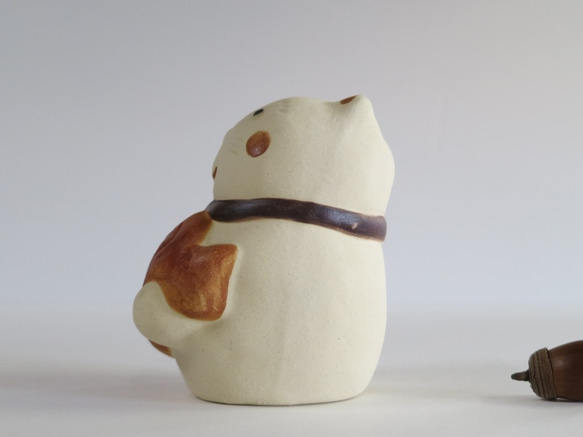 海鯛招財貓坐墊（極小） O-168 陶瓷/招財貓/招財貓/Eule/बिल्ली 第5張的照片