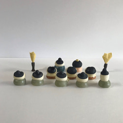 微型 Hina 3 層套裝 P-136-3S 陶瓷/Hina 娃娃/Hina-Puppe/हिना गुड़ि 第3張的照片