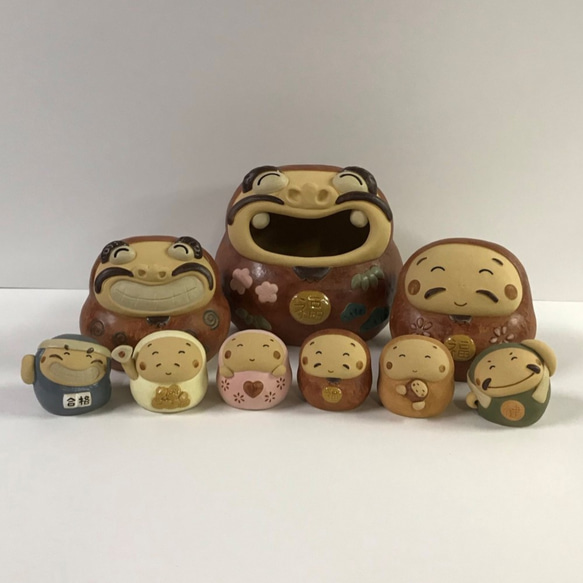 いっひっひだるま　Ｏ-262　陶製　/Daruma/達摩 6枚目の画像