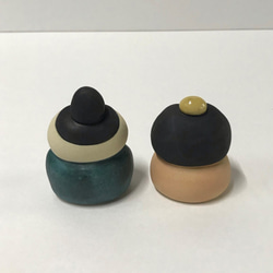 小型雛套裝 P-136 陶瓷/雛娃娃/雛娃娃/हिना गुड़ि 第3張的照片