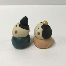 小型雛套裝 P-136 陶瓷/雛娃娃/雛娃娃/हिना गुड़ि 第4張的照片