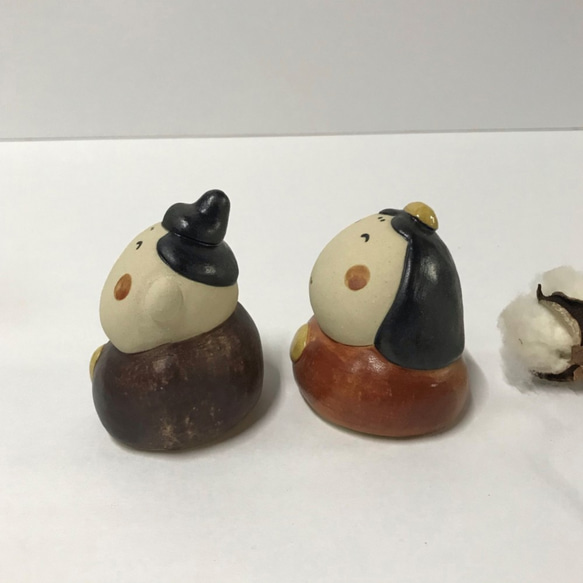 ふんわり雛セット　Ｐ-137　陶製　/Hina dolls/雛娃娃 4枚目の画像