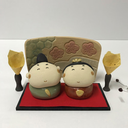 ほのぼの雛セット　Ｐ-151　陶製/Hina doll/雛娃娃/Hina-Puppe/हिना गुड़िया 1枚目の画像