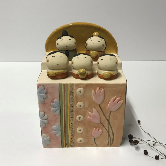 飾台雛2段　Ｐ-168　陶　/Hina doll/希娜娃娃 1枚目の画像