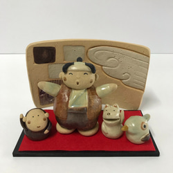 桃太郎セット　Ｆ-140　陶製（五月人形） 1枚目の画像