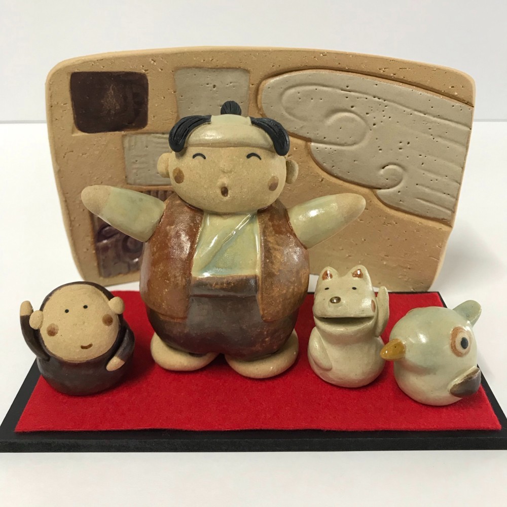 桃太郎セット　Ｆ-140　陶製（五月人形）