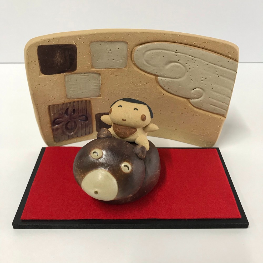 熊のり金太セット　Ｆ-160　陶製（五月人形）/Boys' May Festival dolls/男孩節