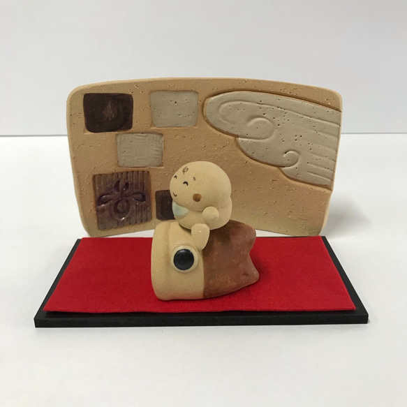 ちっちゃい鯉と子セット F-162 陶製（五月人形）/Boys' May Festival