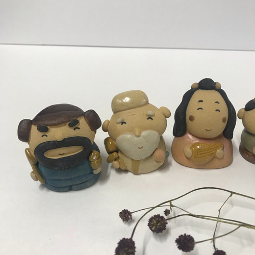すこやか人形　〜七福神〜 やきもの人形 七福神 弁財天 陶器製 曾風作 : 小林陶芸 - 通販