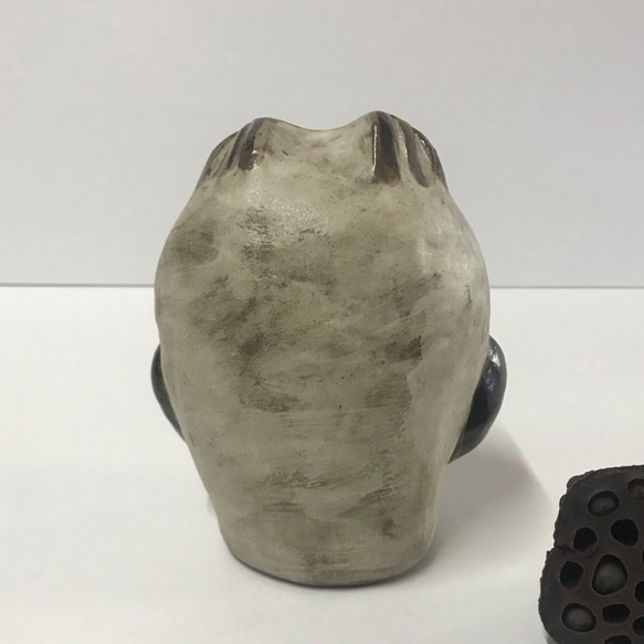 貓頭鷹（小）帶墊（中） O-131 陶瓷 /owl/Eule/उल्लू 第3張的照片