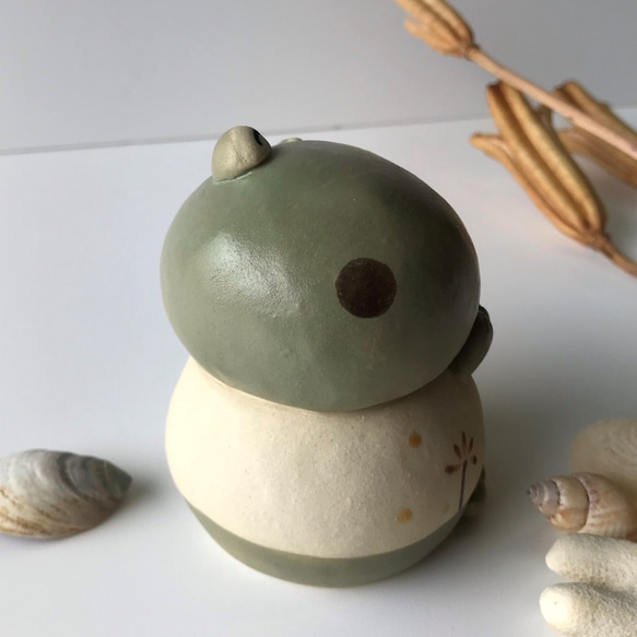 にこにこかえる　Ｅ-116　陶製/frog/青蛙/Frosch/मेंढक 2枚目の画像