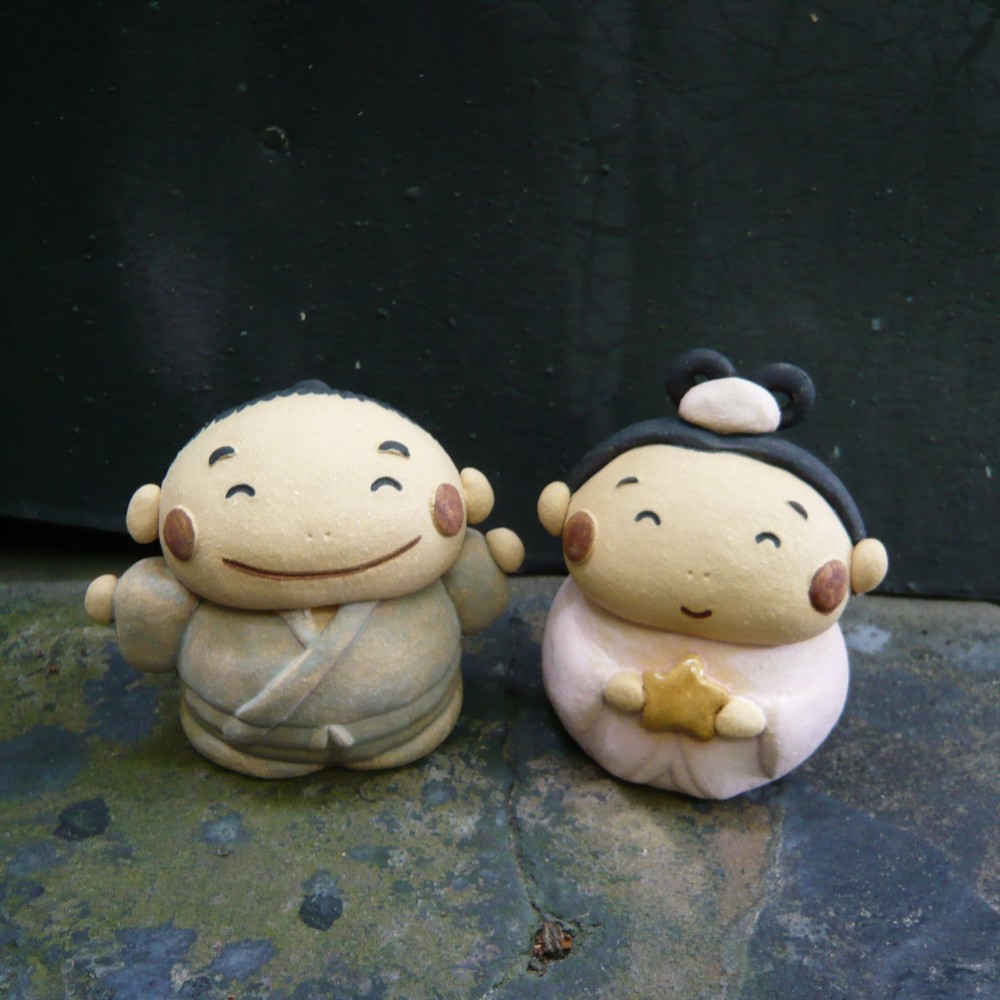 織姫と彦星　Ｔ-101　陶製/Tanabata/七夕