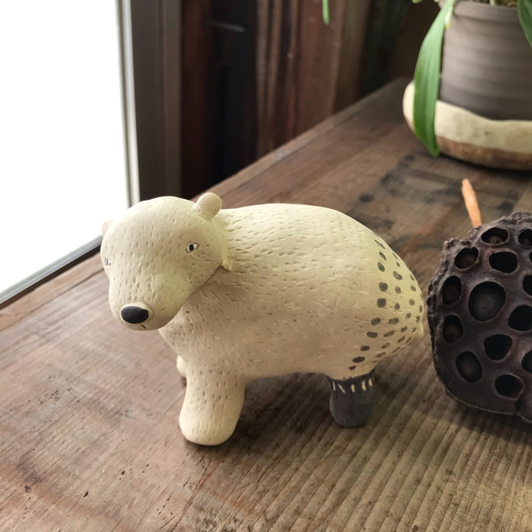 北極熊（淺灰）陶瓷/北極熊/北極熊 第1張的照片