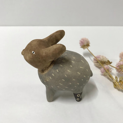 うさぎ（グレー）　　陶製　/Rabbit/兔子 2枚目の画像