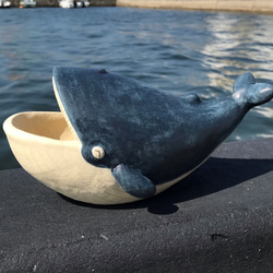 シャチS (☆台付き) wooden killer whale / orca その他置物 工房西岡