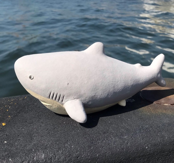 ホホジロザメ　Ｅ-121　陶製　/Great white shark /大白鯊 1枚目の画像