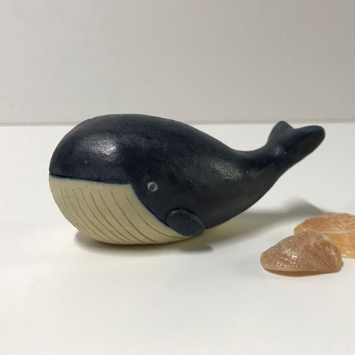 くじら 藍 E-123-A 陶製 /Whale /鯨 その他置物 サバイディー