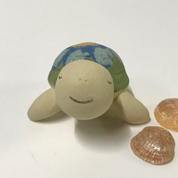 ウミガメ　グリーン　Ｅ-124　陶製　/Sea turtle  /海龜 4枚目の画像