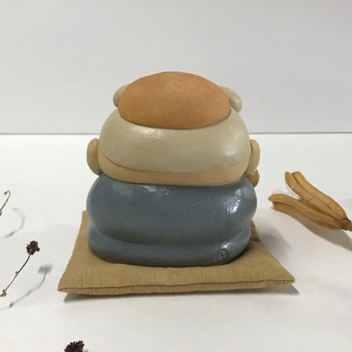 うぉっほっほ寿老人（小座布団 別） O-277 陶製 /Seven Lucky Gods/壽