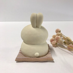 害羞兔（帶小墊子）O-216 ceramic /Rabbit/rabbit 第4張的照片