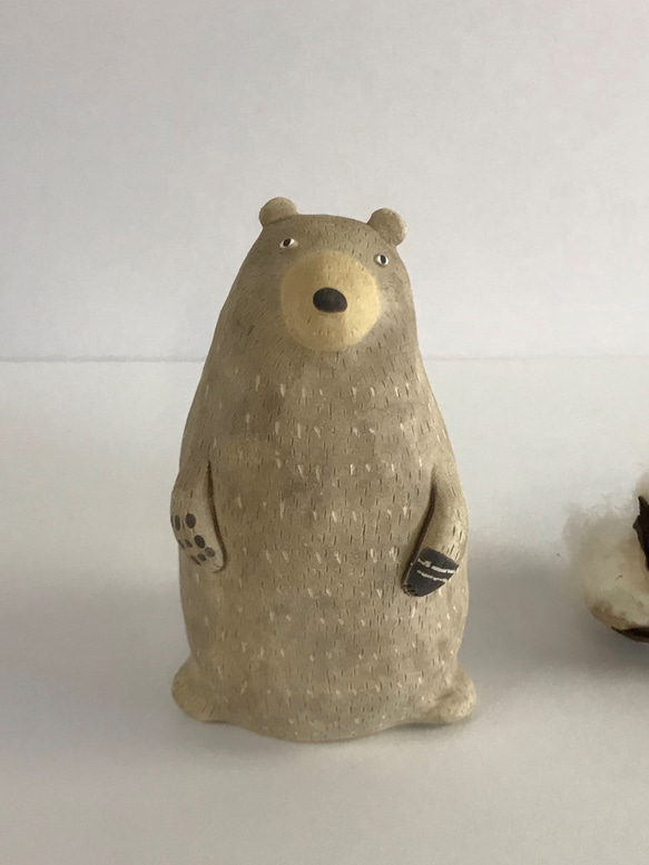のんびりくま　Ｏ-386　陶製/Bear/熊/Bär/भालू 1枚目の画像