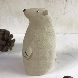 のんびり白くま　Ｏ-387　陶製　/Polar bear/北極熊/Eisbär/ध्रुवीय भालू 4枚目の画像