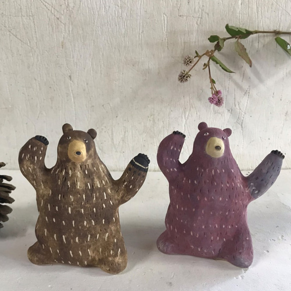 Ou no Kuma (color) O-374-2 Ceramic / Bear / Bear 第8張的照片