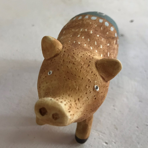 ぶた（カラー）Ｏ-380-2　陶製/pig/豬/Schwein/सुअर 2枚目の画像