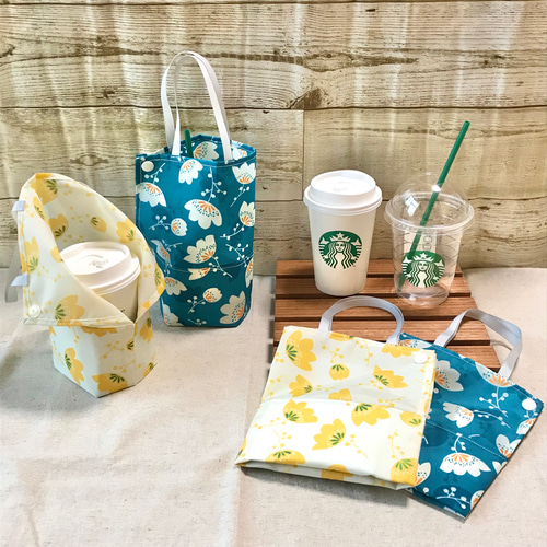 【オーダー品】　保温保冷巾着　ドリンクバッグ 保温・保冷〕＊グレー＊ 旧作ドリンクホルダー ドリンクバッグ