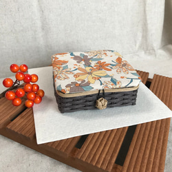 クラフトバンドの蓋付き小物入れ エコクラフト 紙バンド その他