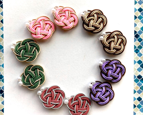 水引パーツ 梅結びビーズ付10個 その他素材 ＊あーさん＊ 通販