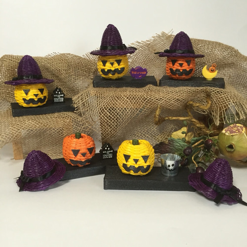 ハロウィン かぼちゃと魔女帽子 その他インテリア雑貨