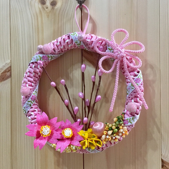 春うらら .*✿桜満開リース.*✿・花結び 17㎝ その他インテリア雑貨