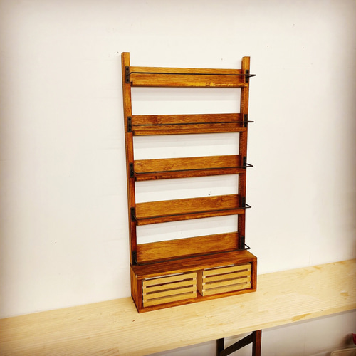 アンティーク　木製　棚　ハンドメイド 棚 スパイス キッチン ラック 木製 アンティーク風 家具