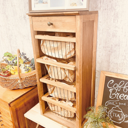 10%OFF】木製 棚 ワイヤーシェルフ アンティーク調 引出し