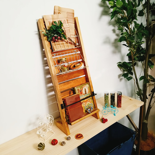 10%OFF】木製 棚 ラック マガジンラック シェルフ アンティーク調 木製