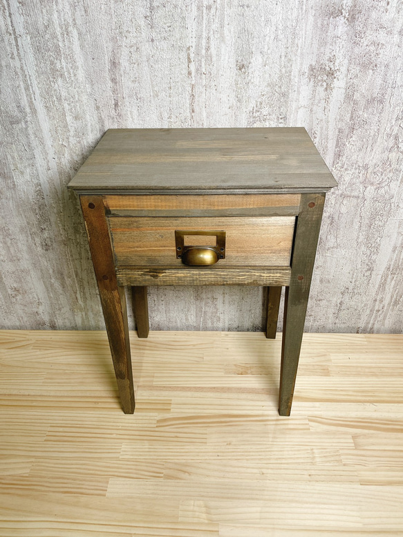 【20%OFF】木製　サイドテーブル　ナイトテーブル　アンティーク　収納　おしゃれ　木製雑貨　かわいい　棚 4枚目の画像