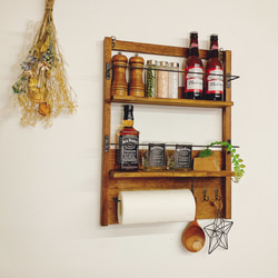 20%OFF】壁掛けラック 壁掛け 棚 木製 キッチン ラック スパイスラック