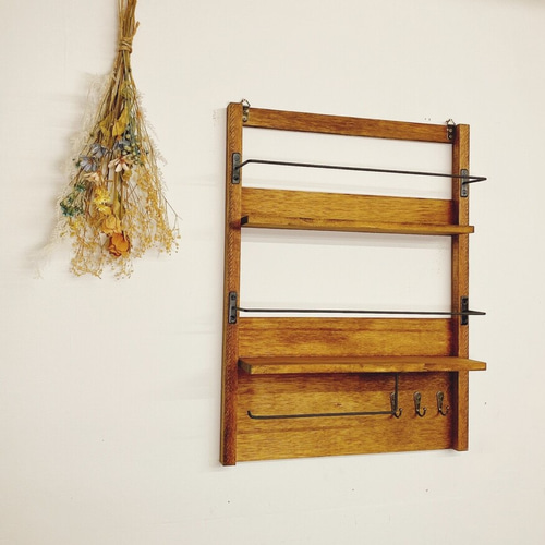 20%OFF】壁掛けラック 壁掛け 棚 木製 キッチン ラック スパイスラック