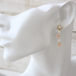 施華洛世奇和櫻花及珍珠耳環（可換成耳環） 第3張的照片