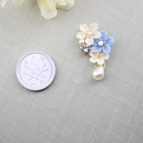 藍色花朵施華洛世奇耳環 第4張的照片