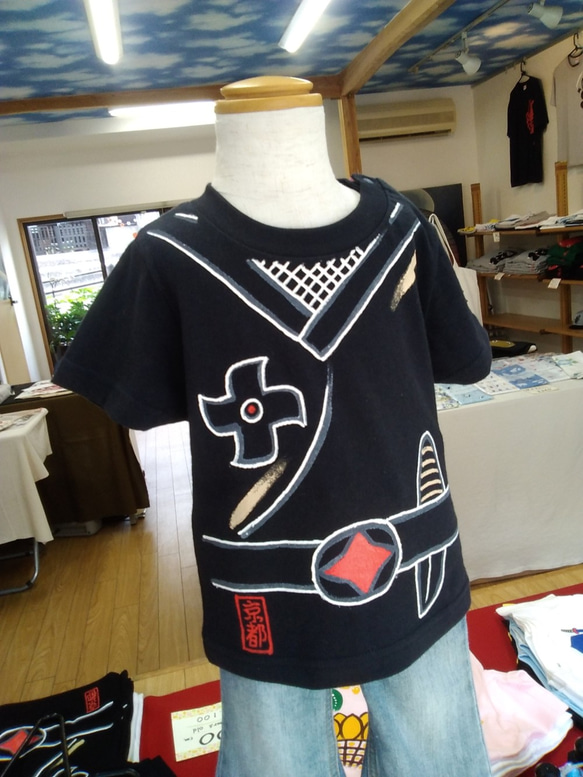 忍者なりきりTシャツ〈黒〉 2枚目の画像