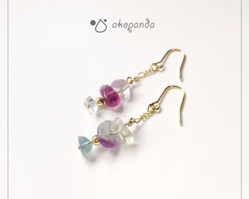 【no.817】イエロー　さざれ石　ハンドメイドアクセサリー　ピアス　イヤリング no.817 イエロー さざれ石 ハンドメイド ピアス イヤリング