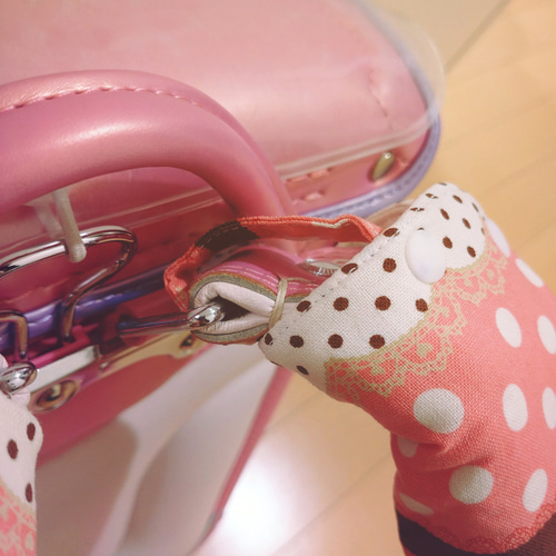 ランドセル肩ベルトカバー《厚手》ドットレース (ピンク) ランドセル
