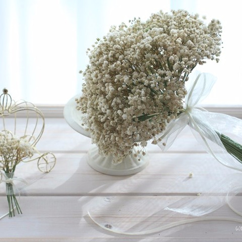 センターテーブル ホワイト リボン フラワー